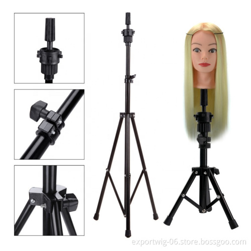 Tripod Stand Metal Adjustable Wig Stand Cosmetology Hairdressing Training Mannequin Head Stand Tripod For Canvas Head